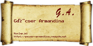 Gácser Armandina névjegykártya